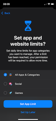 App and Website Limits