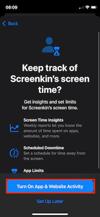 Enable Website and App Activity