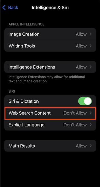 Siri Web Content